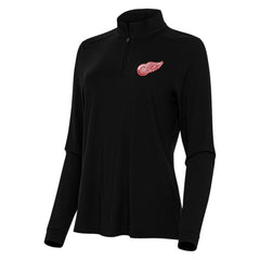 Detroit Red Wings Antigua Women's Intent Quarter-Zip Top Black