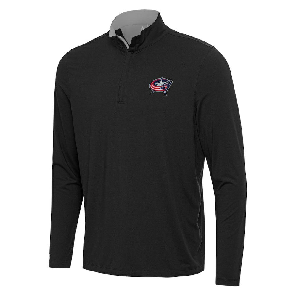 Columbus Blue Jackets Antigua Content Quarter-Zip Pullover Top Black/Gray