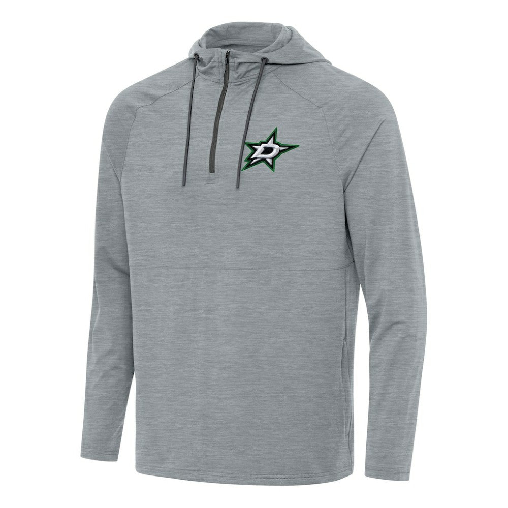 Dallas Stars Antigua Spikes Quarter-Zip Hoodie Heather Gray