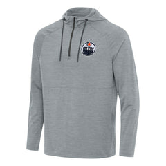Edmonton Oilers Antigua Spikes Quarter-Zip Hoodie Heather Gray