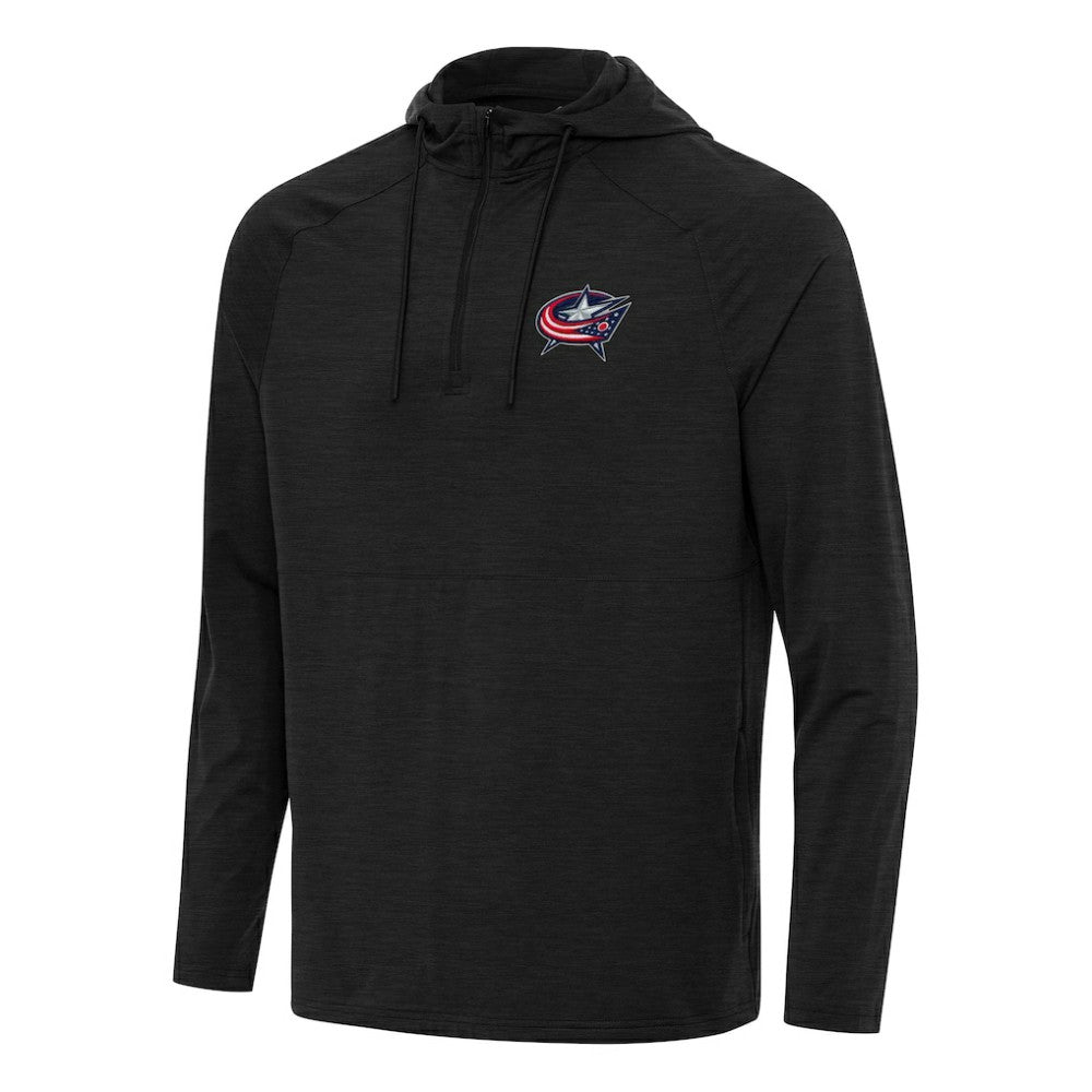 Columbus Blue Jackets Antigua Spikes Quarter-Zip Hoodie Heather Black
