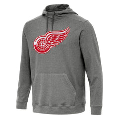 Detroit Red Wings Antigua Cloud Pullover Hoodie Heather Black