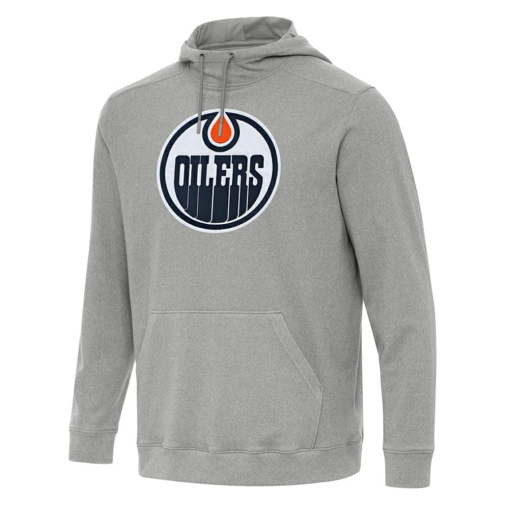 Edmonton Oilers Antigua Cloud Pullover Hoodie Heather Gray