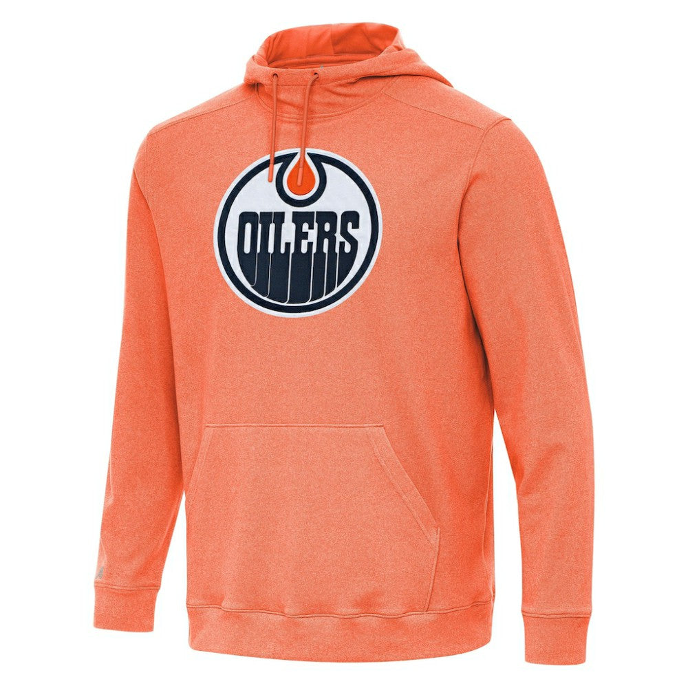 Edmonton Oilers Antigua Cloud Pullover Hoodie Heather Orange