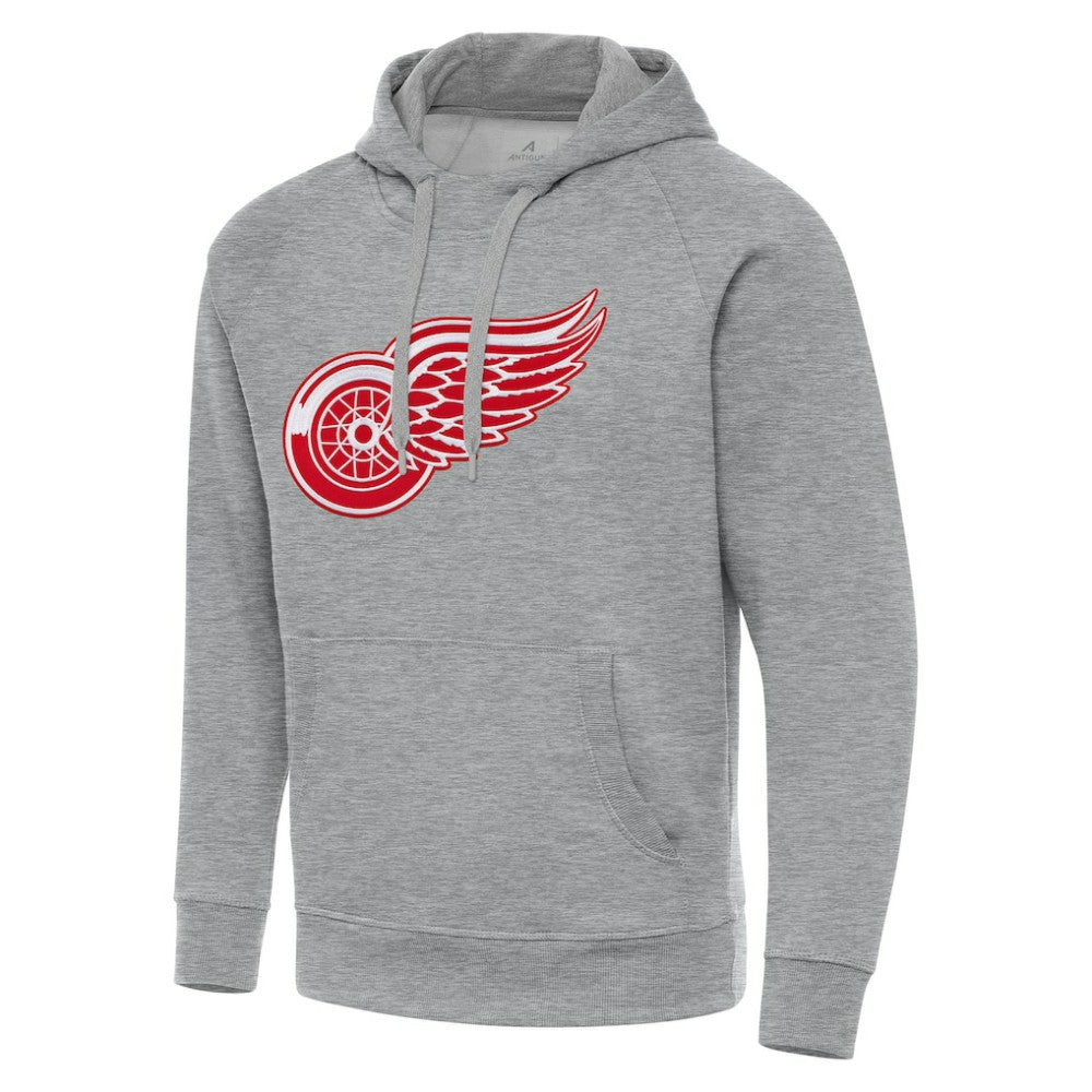 Detroit Red Wings Antigua Big & Tall Victory Pullover Hoodie Heather Gray