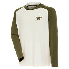 Dallas Stars Antigua Intrepid Sand Raglan Long Sleeve Hoodie T-Shirt Cream/Olive