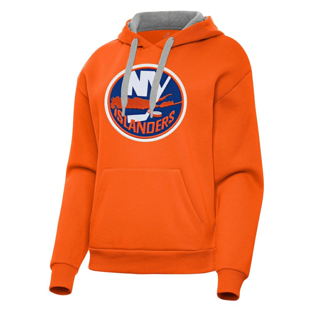 New York Islanders Antigua Women's Victory Pullover Hoodie Orange