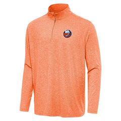 New York Islanders Antigua Hunk Quarter-Zip Top Heather Orange