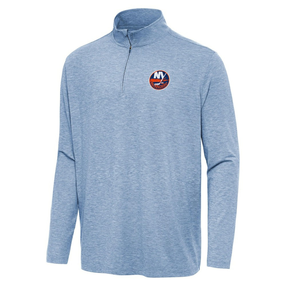 New York Islanders Antigua Hunk Quarter-Zip Top Heather Aqua