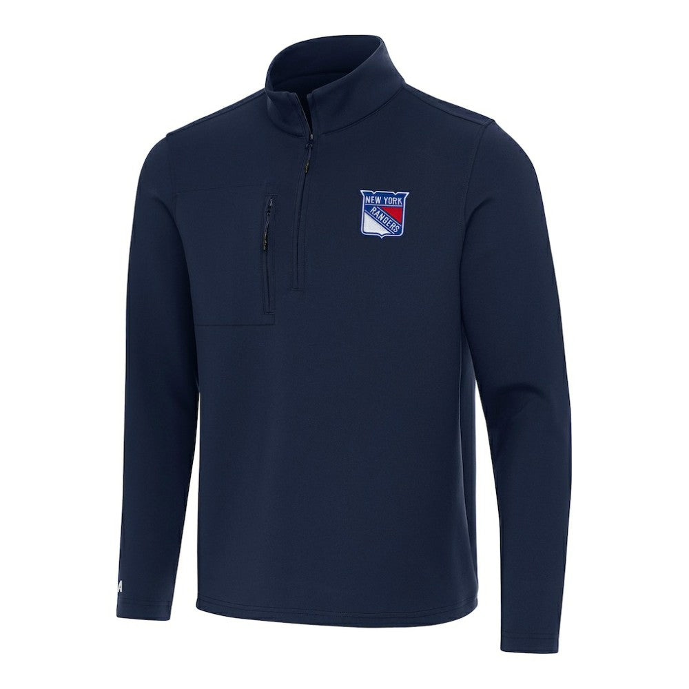 New York Rangers Antigua Insider Quarter-Zip Top Navy