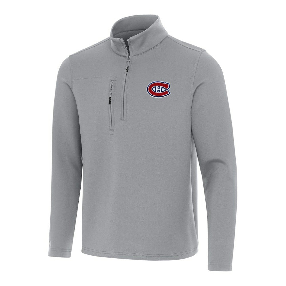 Montreal Canadiens Antigua Insider Quarter-Zip Top Gray