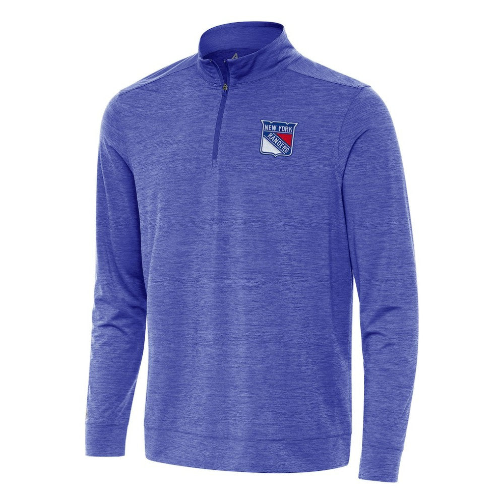 New York Rangers Antigua Bright Quarter-Zip Top Heather Royal