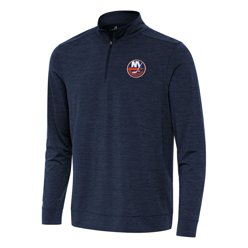 New York Islanders Antigua Bright Quarter-Zip Top Heather Navy