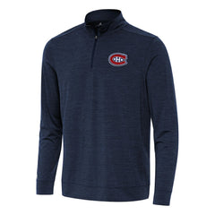 Montreal Canadiens Antigua Bright Quarter-Zip Top Heather Navy