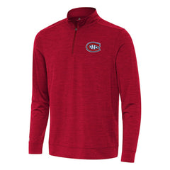 Montreal Canadiens Antigua Bright Quarter-Zip Top Heather Red