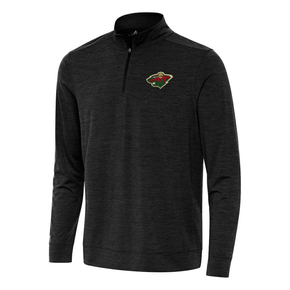 Minnesota Wild Antigua Bright Quarter-Zip Top Heather Black