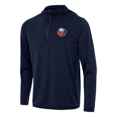 New York Islanders Antigua Tidy Quarter-Zip Hoodie Heather Navy