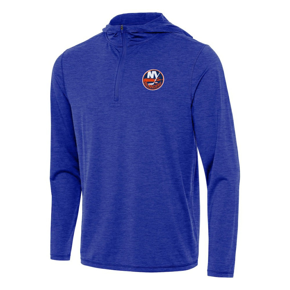 New York Islanders Antigua Tidy Quarter-Zip Hoodie Heather Royal