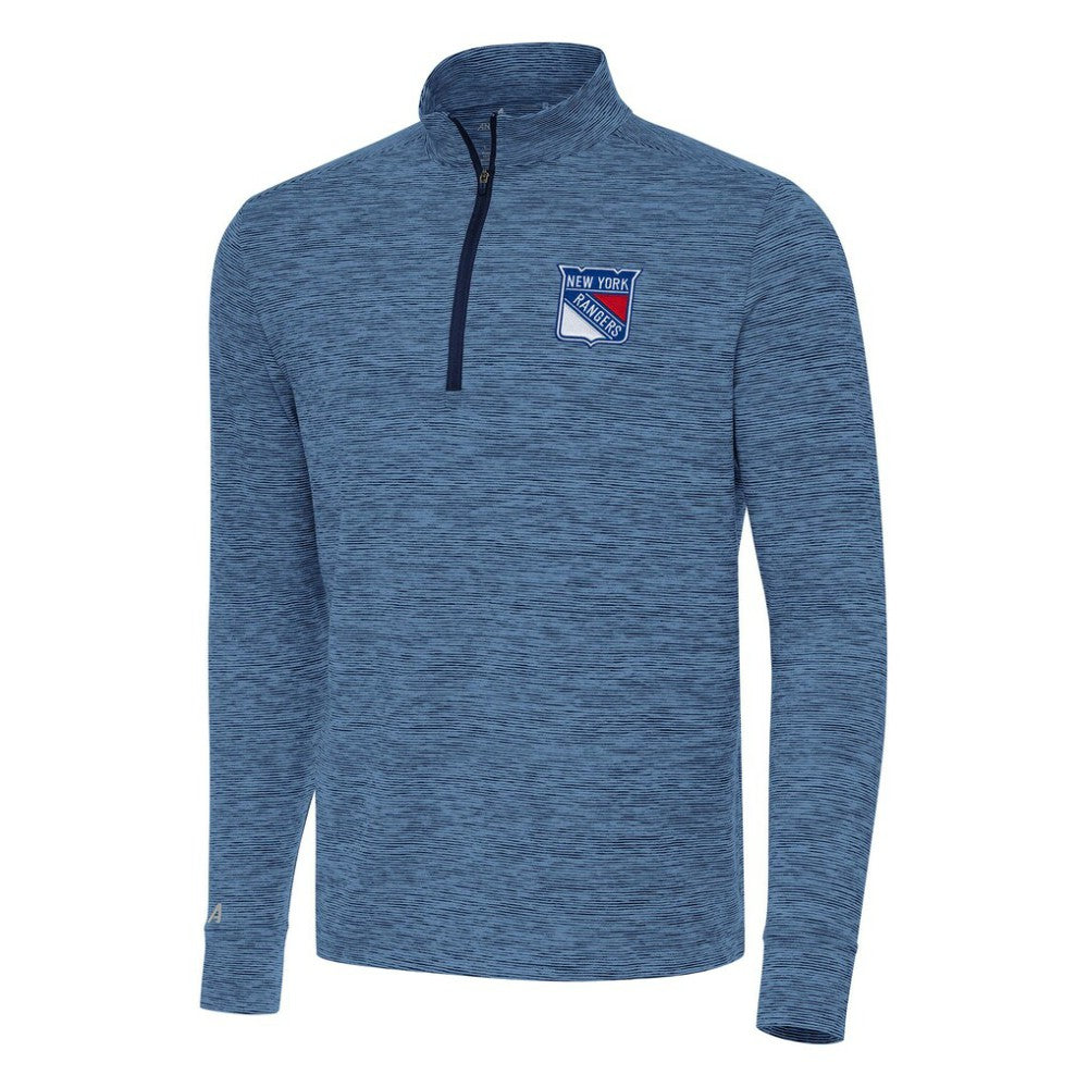 New York Rangers Antigua Cause Quarter-Zip Top Heather Navy
