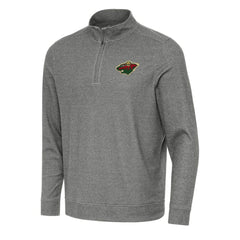 Minnesota Wild Antigua Subtle Quarter-Zip Sweatshirt Heather Black