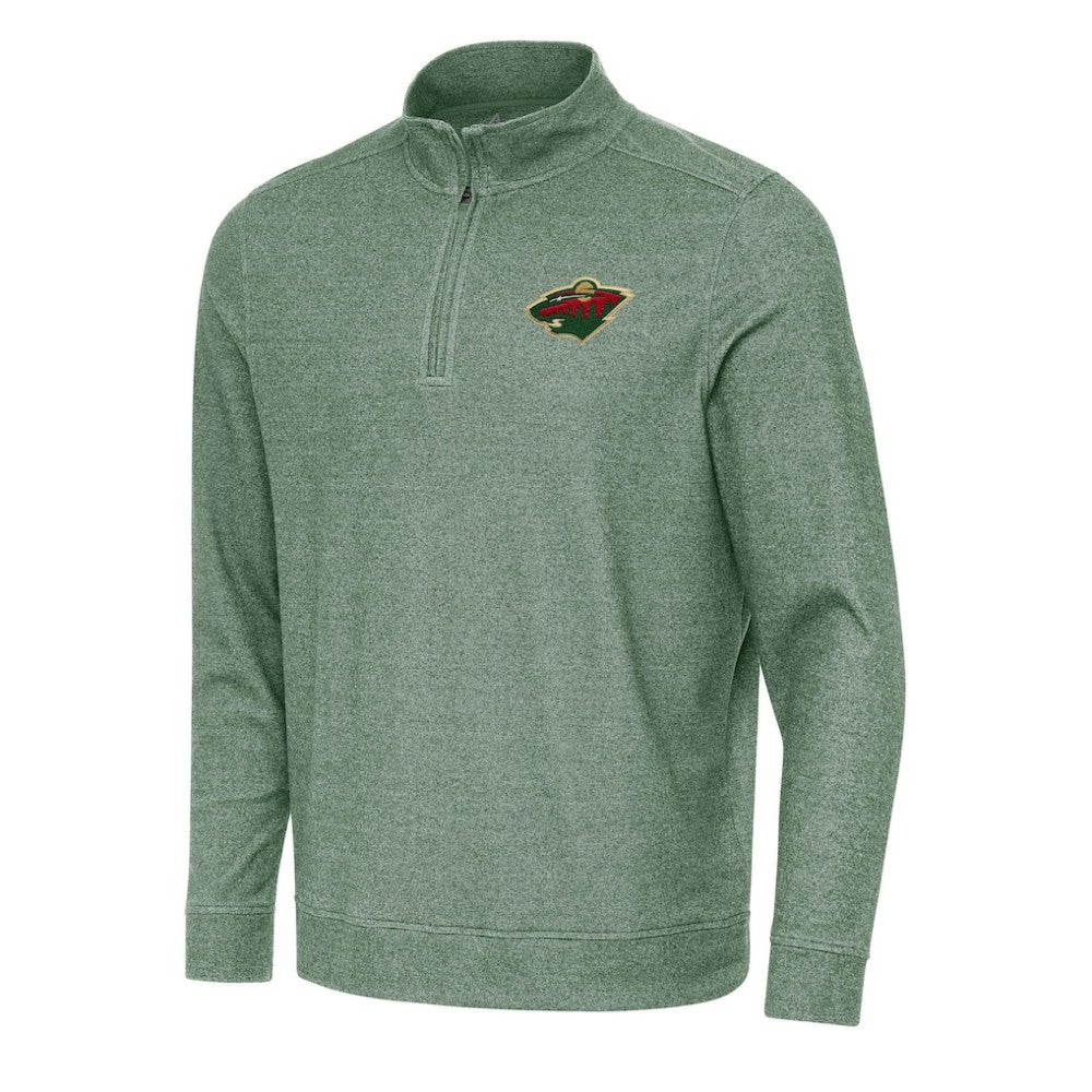 Minnesota Wild Antigua Subtle Quarter-Zip Sweatshirt Hunter Green