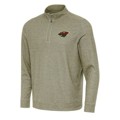 Minnesota Wild Antigua Subtle Quarter-Zip Sweatshirt Olive