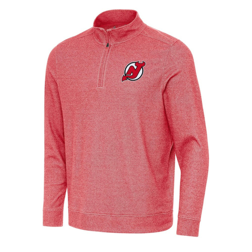 New Jersey Devils Antigua Subtle Quarter-Zip Sweatshirt Heather Red