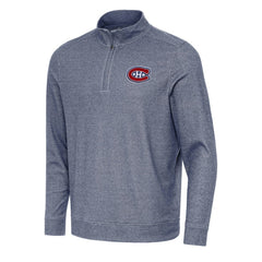 Montreal Canadiens Antigua Subtle Quarter-Zip Sweatshirt Heather Navy