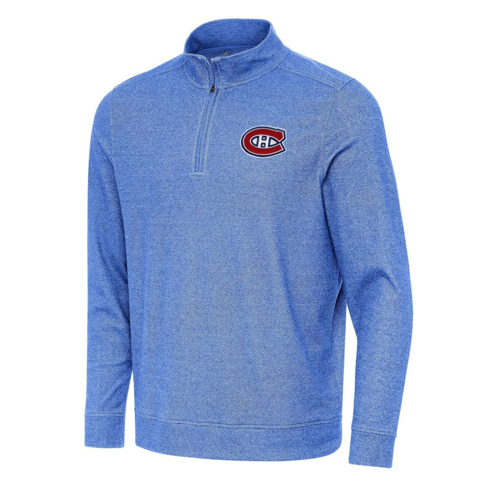 Montreal Canadiens Antigua Subtle Quarter-Zip Sweatshirt Heather Royal