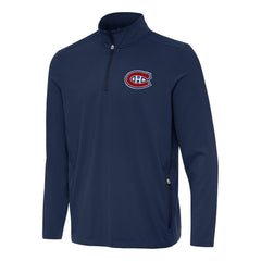 Montreal Canadiens Antigua Perilous Quarter-Zip Sweatshirt Navy
