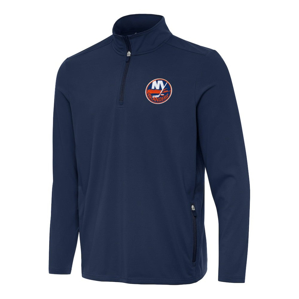 New York Islanders Antigua Perilous Quarter-Zip Sweatshirt Navy
