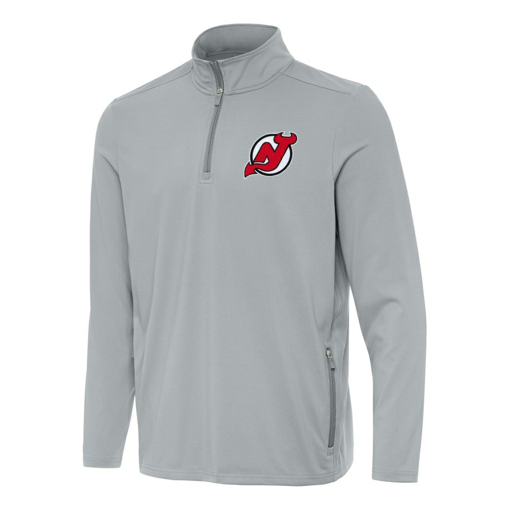 New Jersey Devils Antigua Perilous Quarter-Zip Sweatshirt Gray