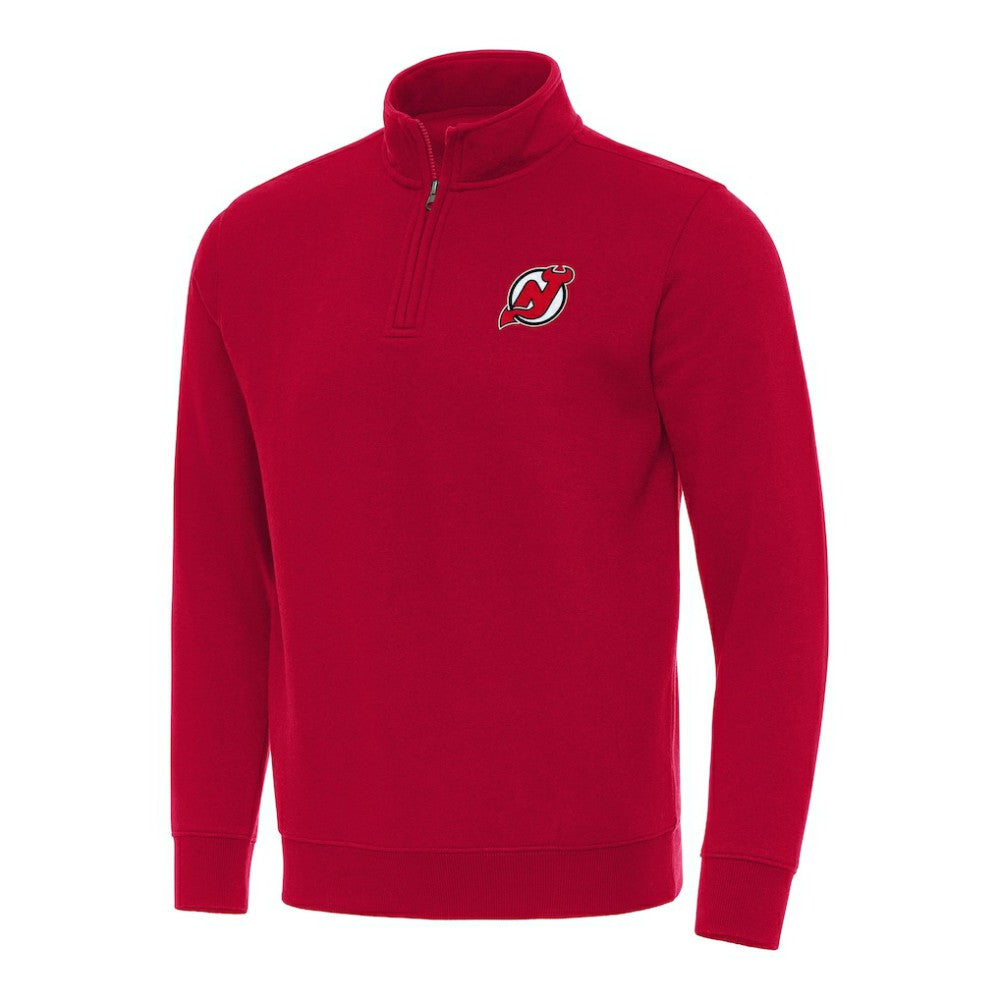 New Jersey Devils Antigua Victory Quarter-Zip Mock Sweatshirt Red