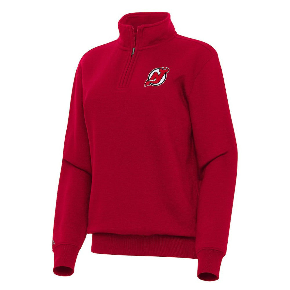 New Jersey Devils Antigua Women's Victory Quarter-Zip Sweatshirt Red