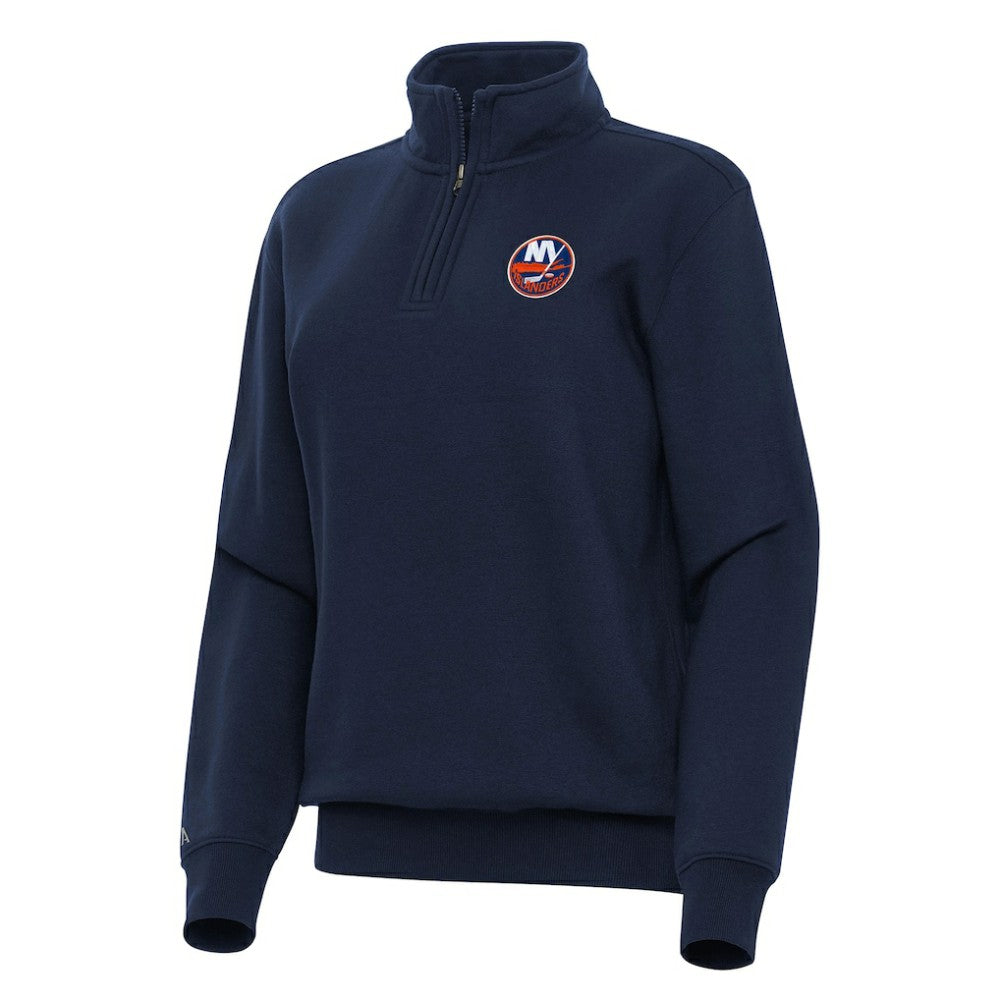 New York Islanders Antigua Women's Victory Quarter-Zip Sweatshirt Navy