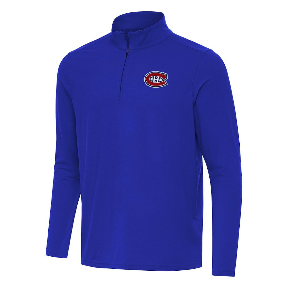 Montreal Canadiens Antigua Intent Quarter-Zip Top Royal