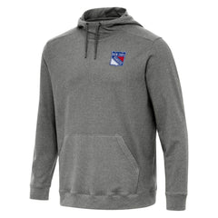 New York Rangers Antigua Cloud Pullover Hoodie Heather Black