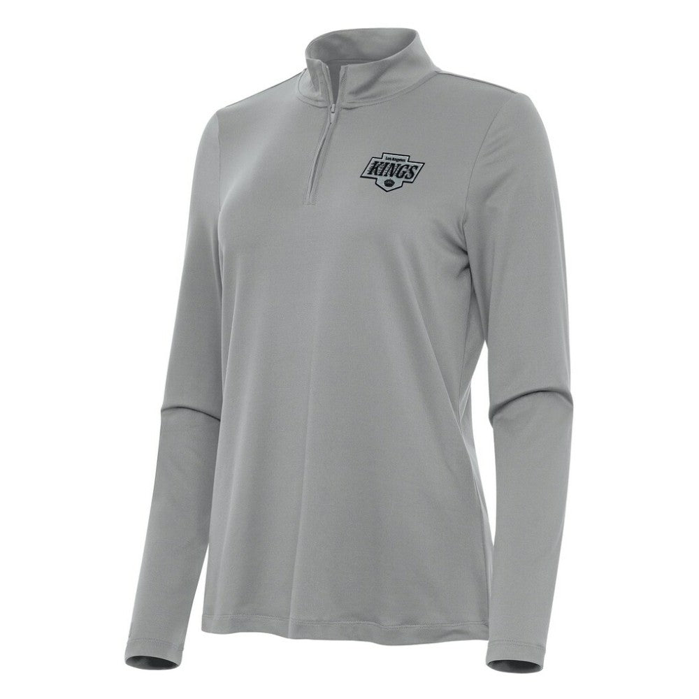 Los Angeles Kings Antigua Women's Reprocess Quarter-Zip Top Gray