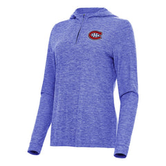 Montreal Canadiens Antigua Women's Daybreak Quarter-Zip Hoodie Heather Blue