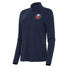 New York Islanders Antigua Women's Bright Quarter-Zip Top Heather Navy