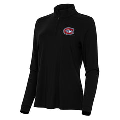 Montreal Canadiens Antigua Women's Intent Quarter-Zip Top Black