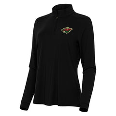 Minnesota Wild Antigua Women's Intent Quarter-Zip Top Black