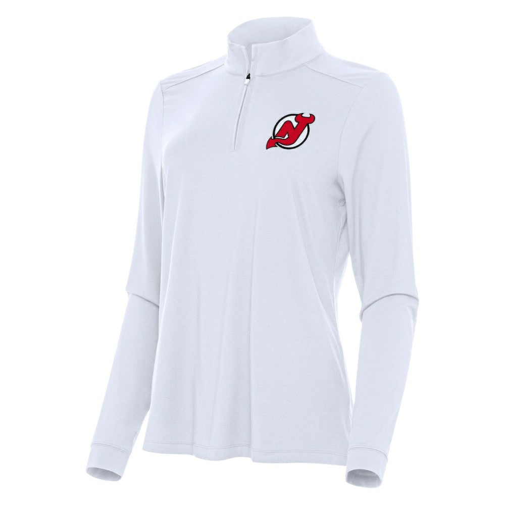 New Jersey Devils Antigua Women's Intent Quarter-Zip Top White