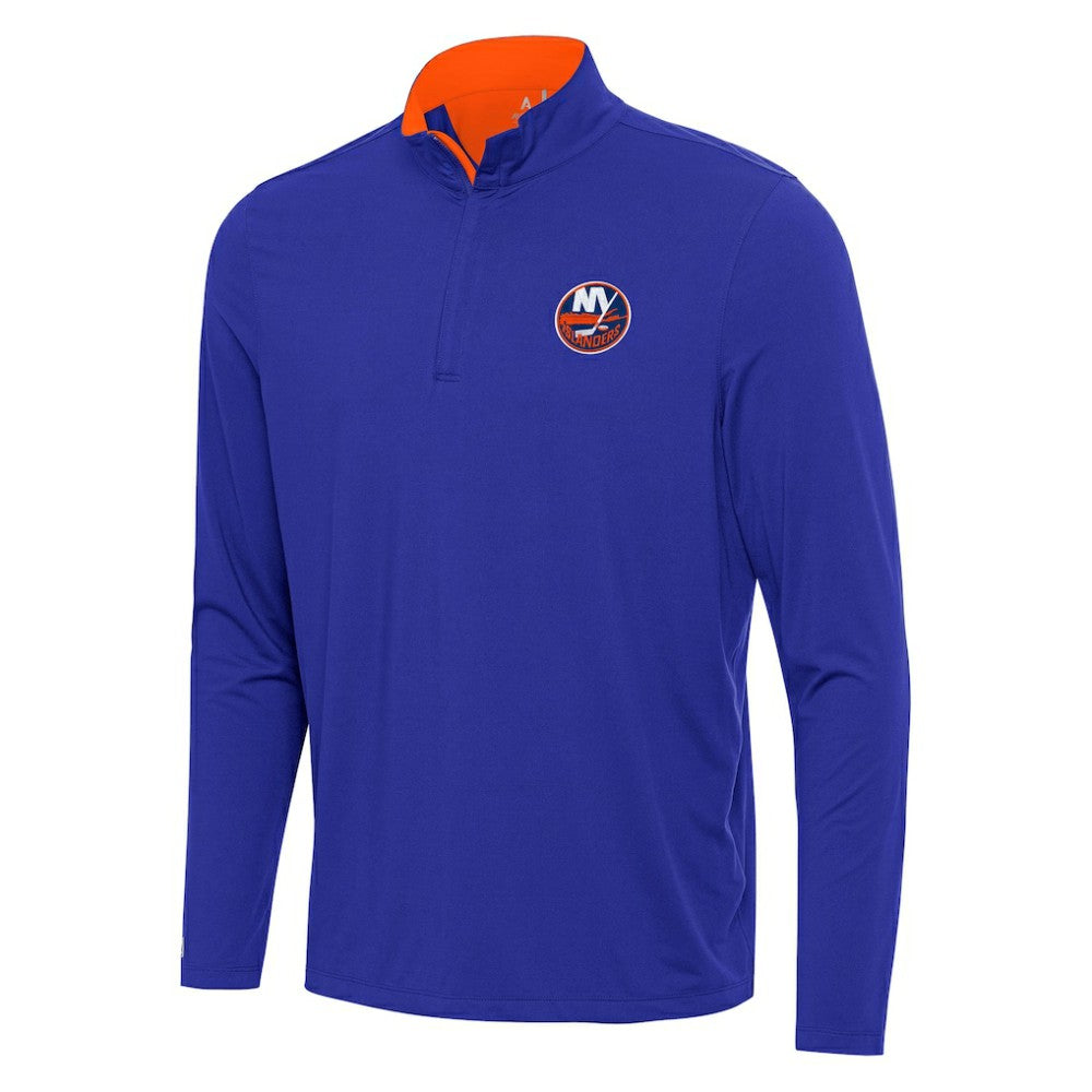 New York Islanders Antigua Content Quarter-Zip Pullover Top Royal/Orange
