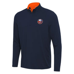 New York Islanders Antigua Content Quarter-Zip Pullover Top Navy/Orange