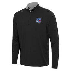 New York Rangers Antigua Content Quarter-Zip Pullover Top Black/Gray