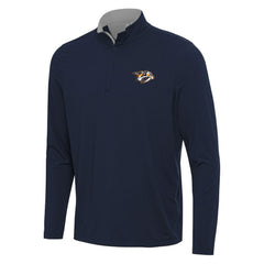 Nashville Predators Antigua Content Quarter-Zip Pullover Top Navy/Gray