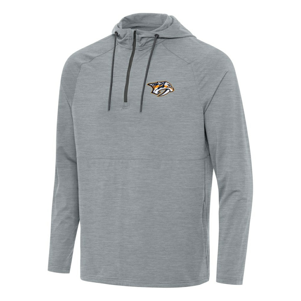 Nashville Predators Antigua Spikes Quarter-Zip Hoodie Heather Gray