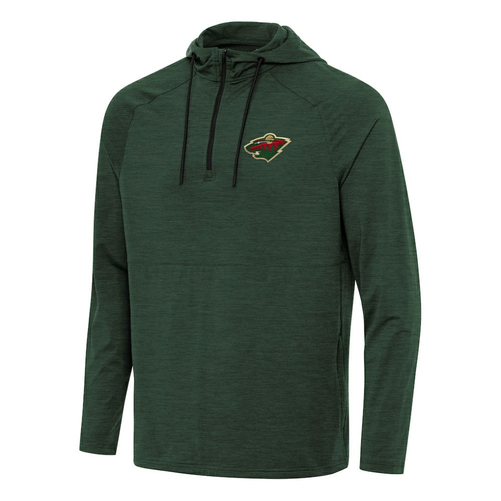 Minnesota Wild Antigua Spikes Quarter-Zip Hoodie Hunter Green