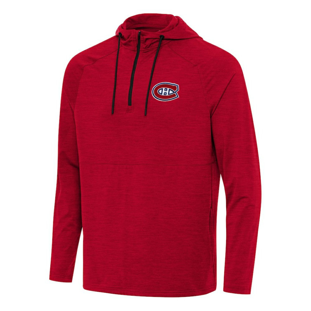 Montreal Canadiens Antigua Spikes Quarter-Zip Hoodie Heather Red